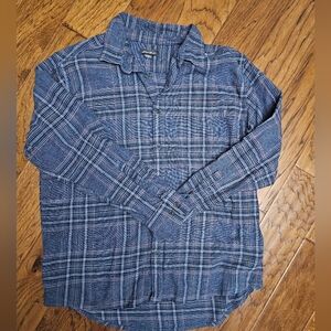 Eddie Bauer Men’s SZ XL Blue Plaid Flannel Button Up Long Sleeve Shirt